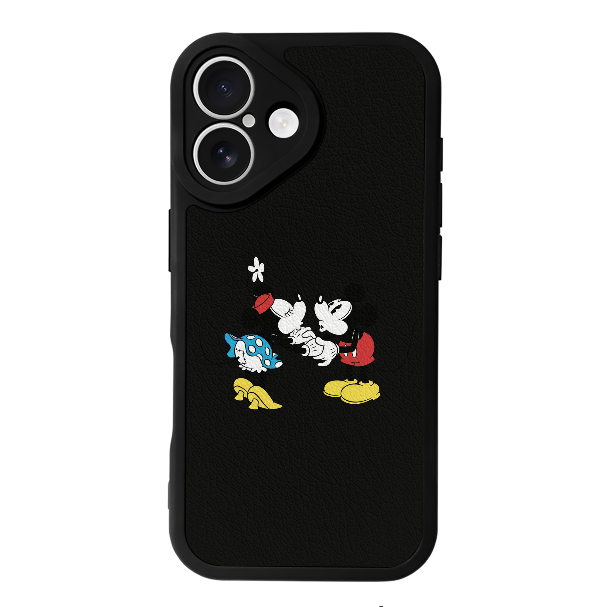 （画像用） ミッキーマウス Mickey Mouse 【iPhone 16シリーズ対応】シリコンスマホケース（レザー調） 材質：シリコン